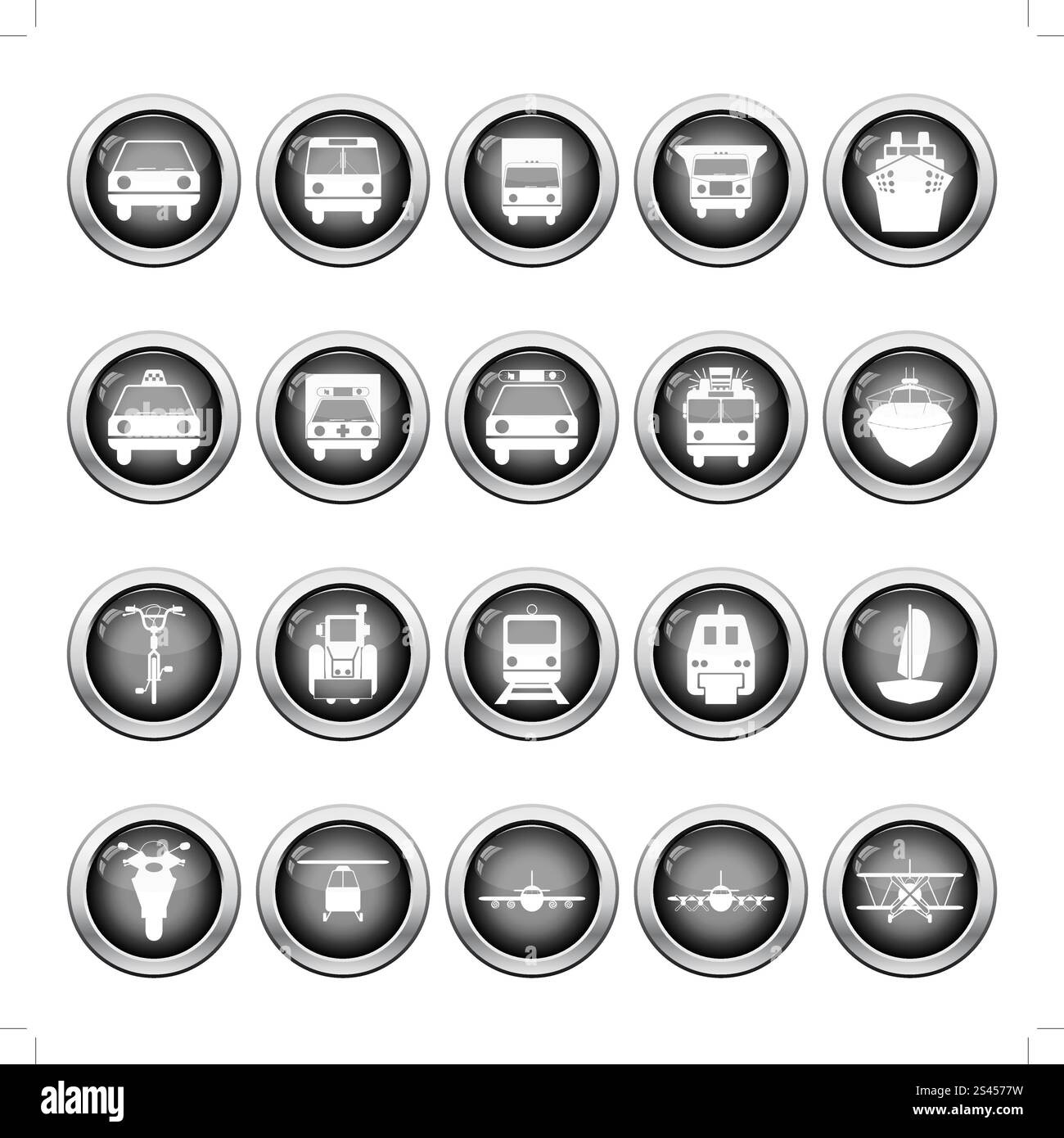 Set di trasporto del vettore diverso web icone Illustrazione Vettoriale