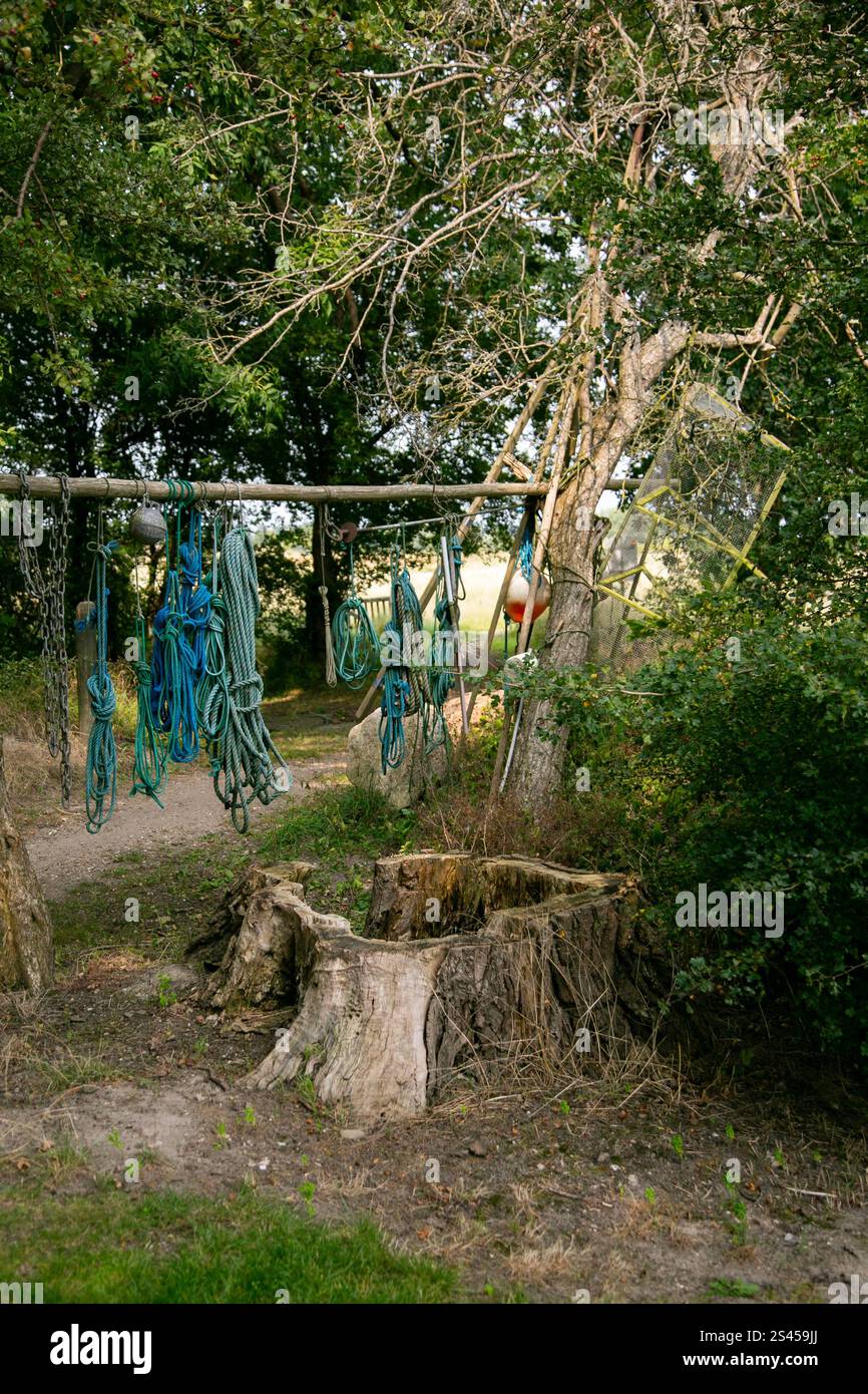 Attrezzi dei pescatori vicino al Mar Baltico, nel sud della Danimarca. Foto Stock