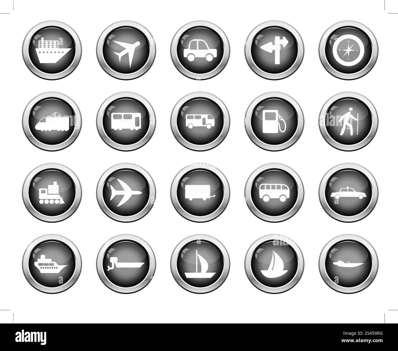 Set di trasporto del vettore diverso web icone Illustrazione Vettoriale