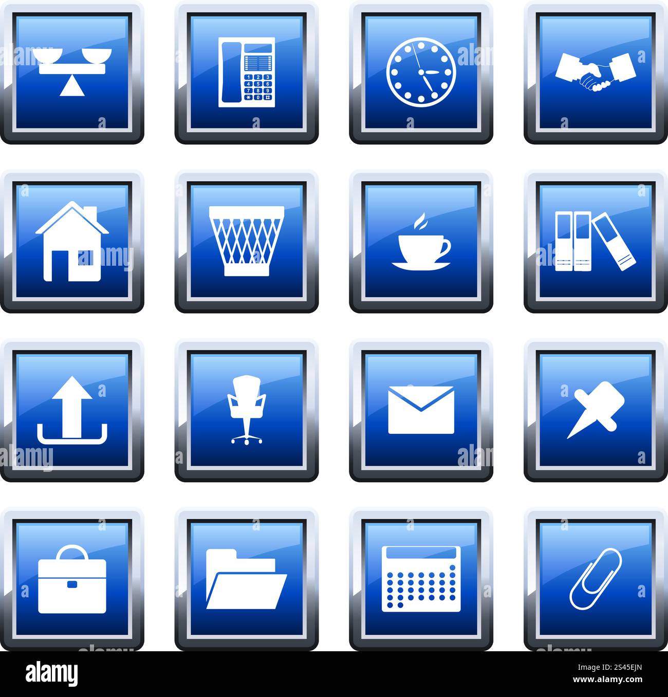 Business e Office insieme di vettori differenti icone sul web Illustrazione Vettoriale