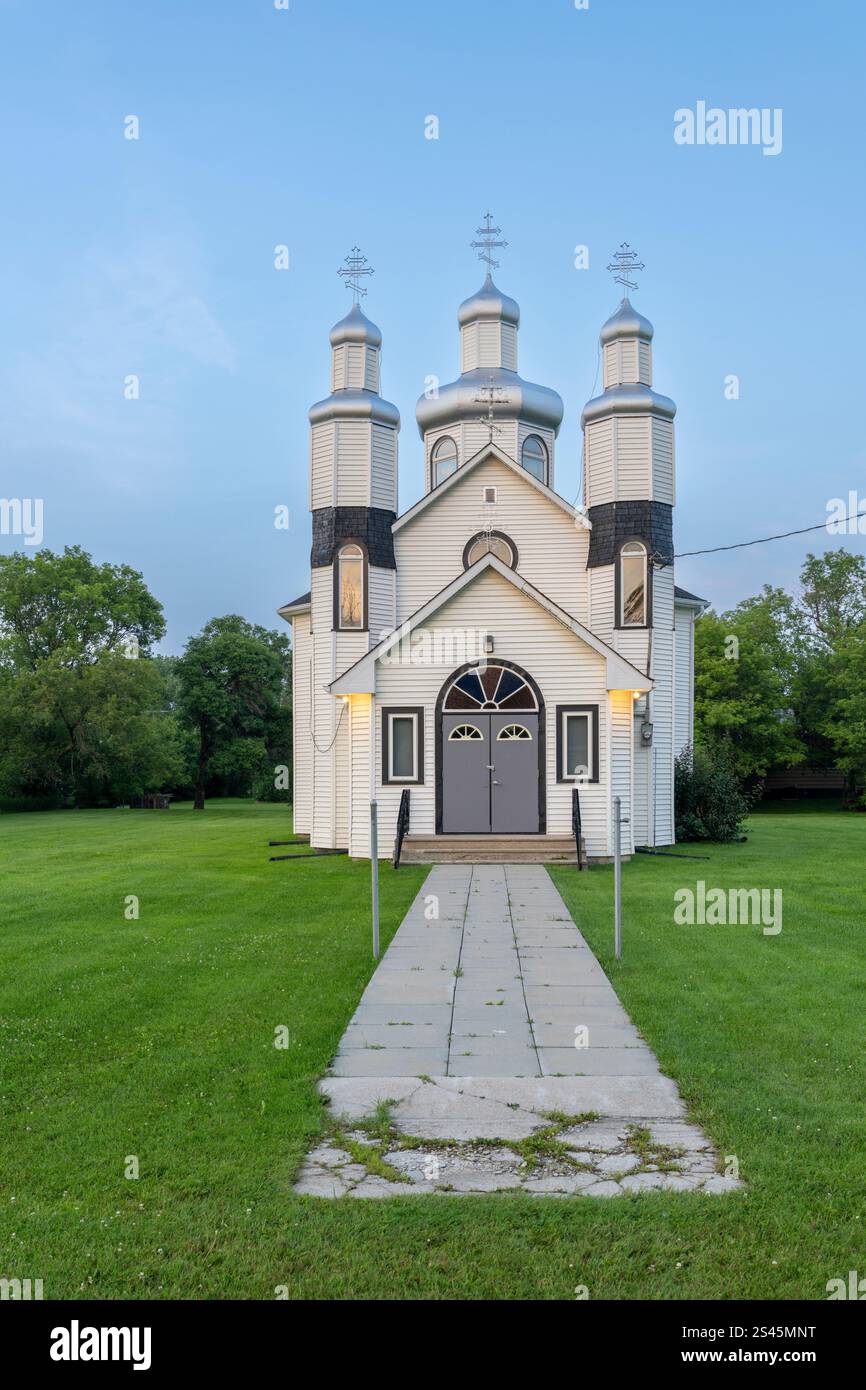Chiesa ortodossa Ucraina della Santissima Trinità in vita, Manitoba, Canada. Foto Stock