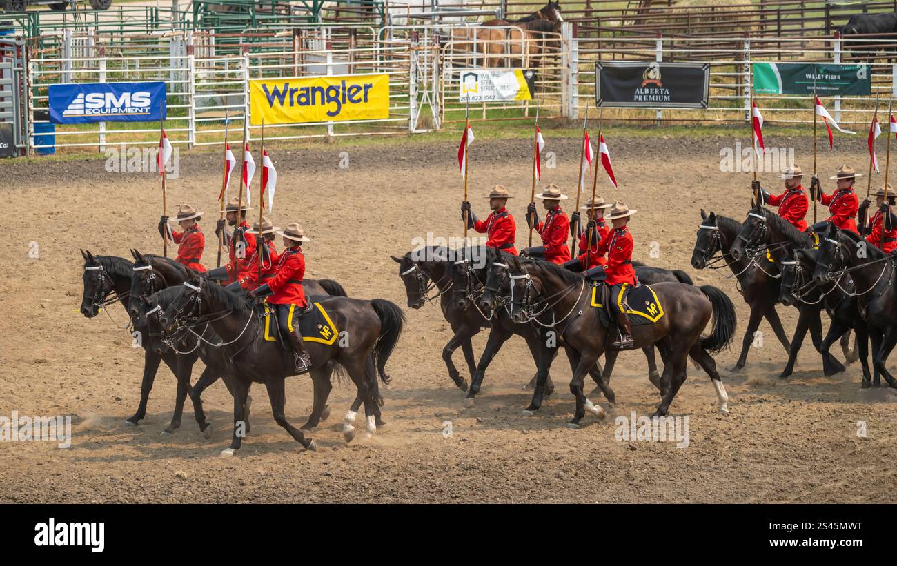 RCMP Musical Ride presso il Manitoba Stampede di Morris Manitoba, Canada. Foto Stock