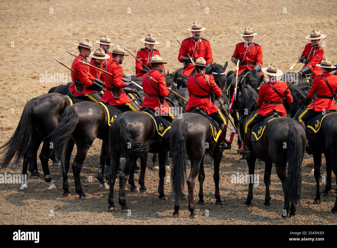 RCMP Musical Ride presso il Manitoba Stampede di Morris Manitoba, Canada. Foto Stock