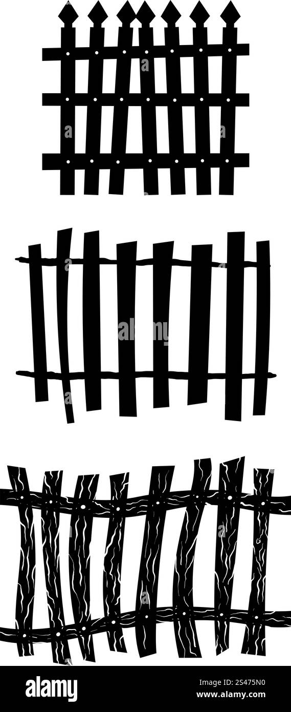 Vacanza Halloween Set di elementi. Raccolta con diverse forme di recinzione su sfondo bianco per la creazione di disegni di Halloween. Illustrazione Vettoriale. Illustrazione Vettoriale