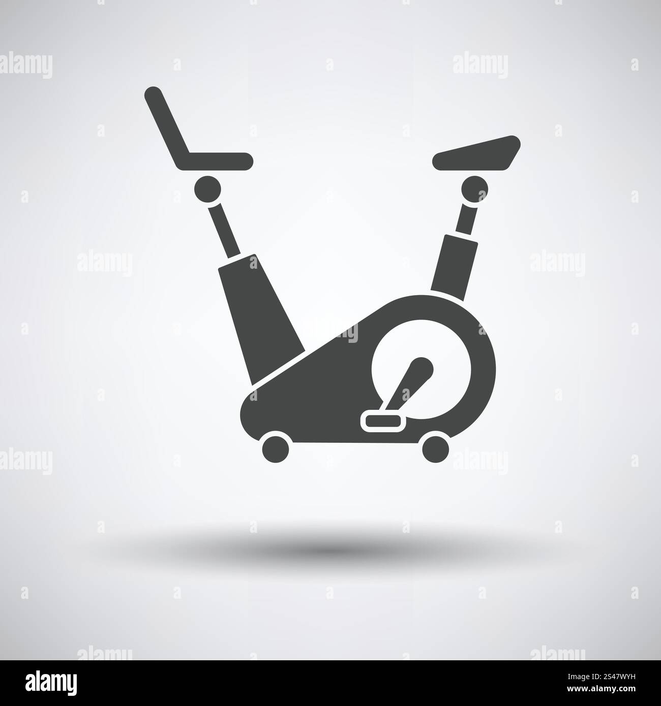 Cyclette icona su sfondo grigio con round ombra. Illustrazione Vettoriale. Illustrazione Vettoriale