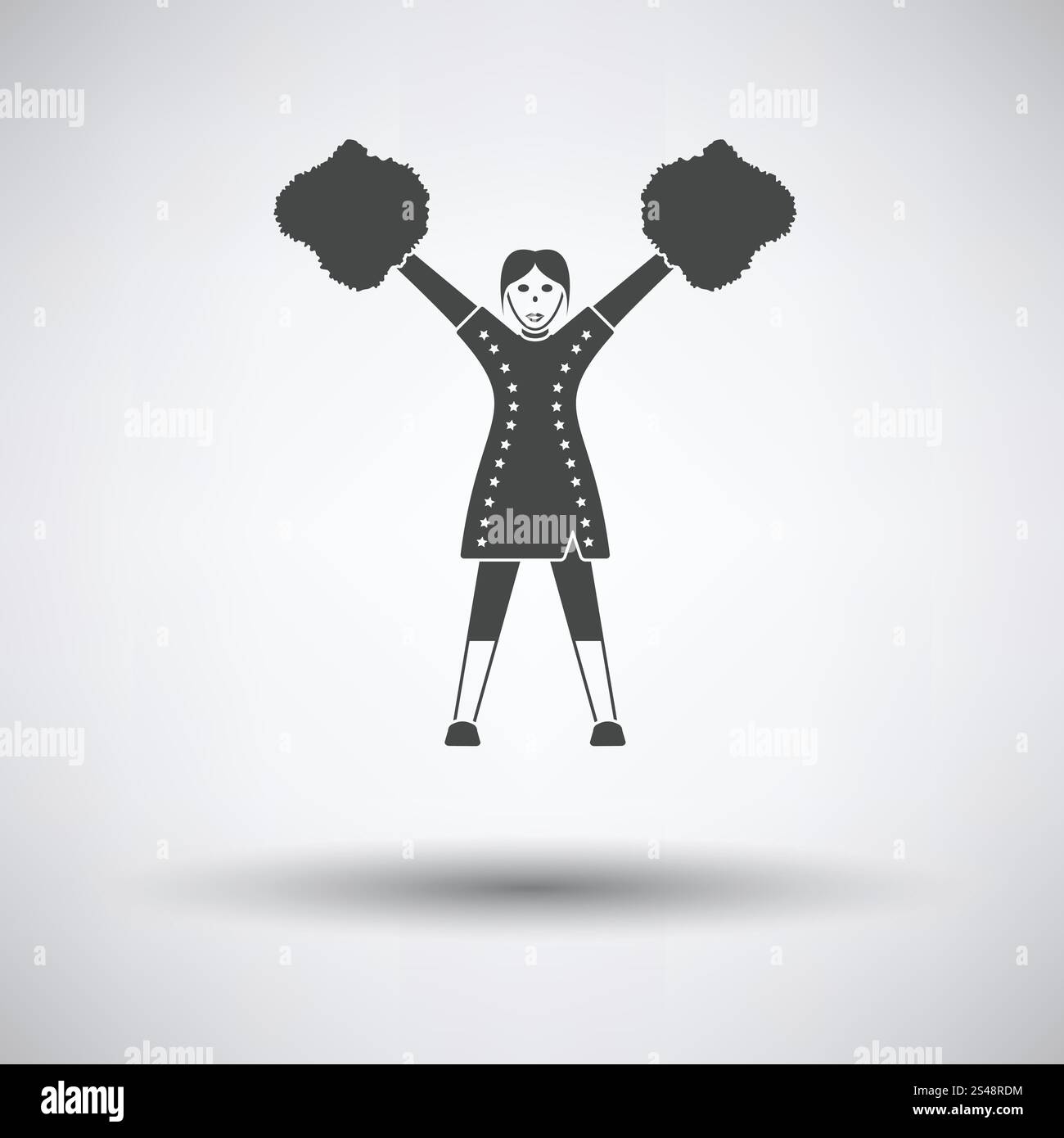 American Football Cheerleader ragazza icona. Illustrazione Vettoriale. Illustrazione Vettoriale