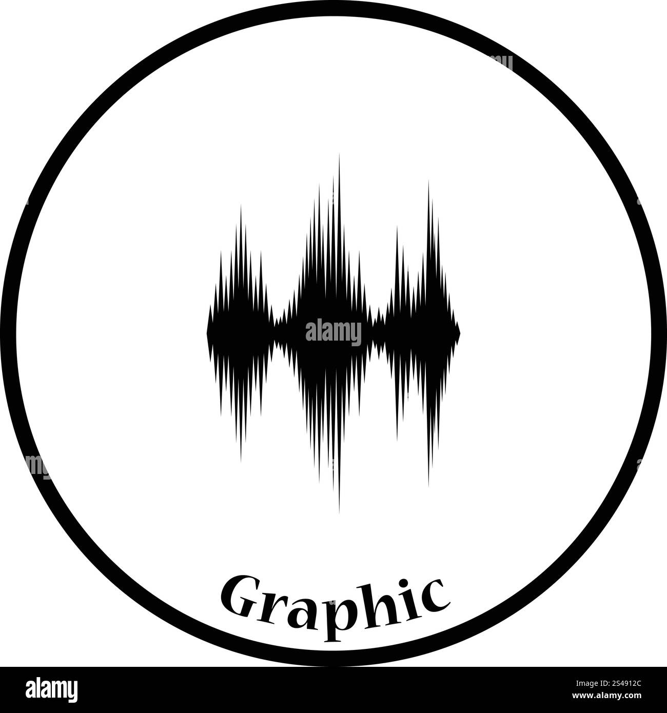 Musica equalizzatore icona. Cerchio sottile design. Illustrazione Vettoriale. Illustrazione Vettoriale