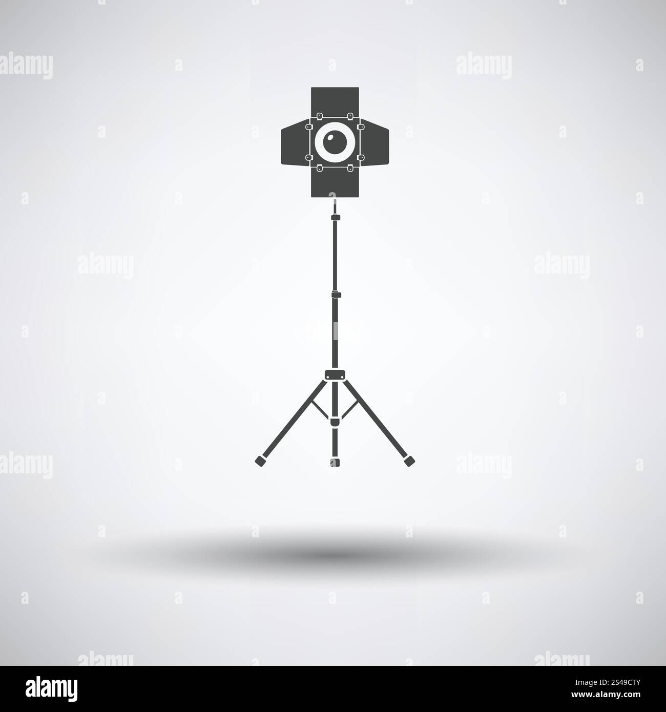 Icona della tenda luce su uno sfondo grigio, round ombra. Illustrazione Vettoriale. Illustrazione Vettoriale