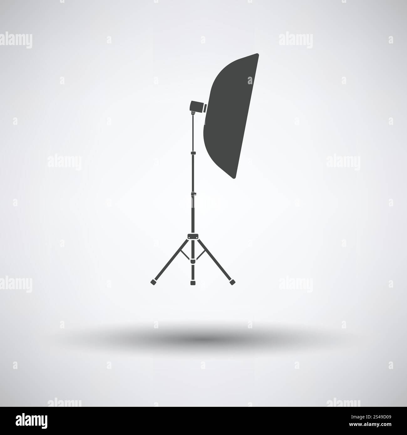 Icona della spia softbox su sfondo grigio, round ombra. Illustrazione Vettoriale. Illustrazione Vettoriale