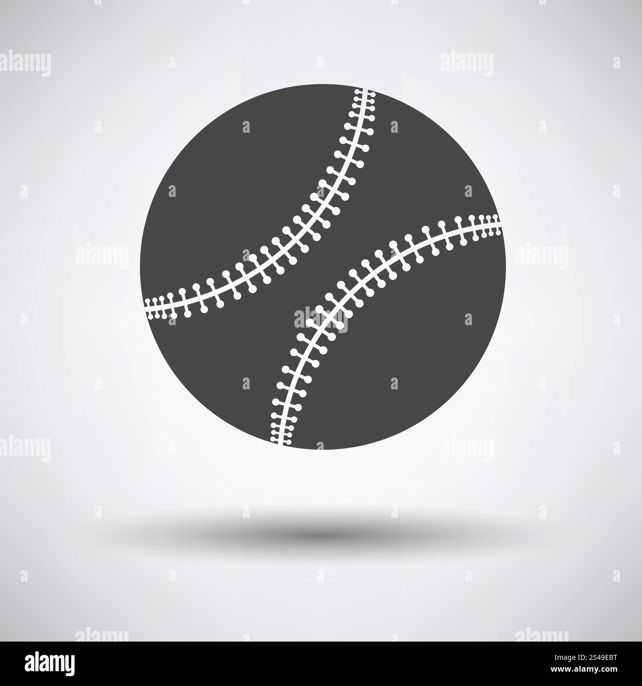 Palla da baseball icona su sfondo grigio, round ombra. Illustrazione Vettoriale. Illustrazione Vettoriale