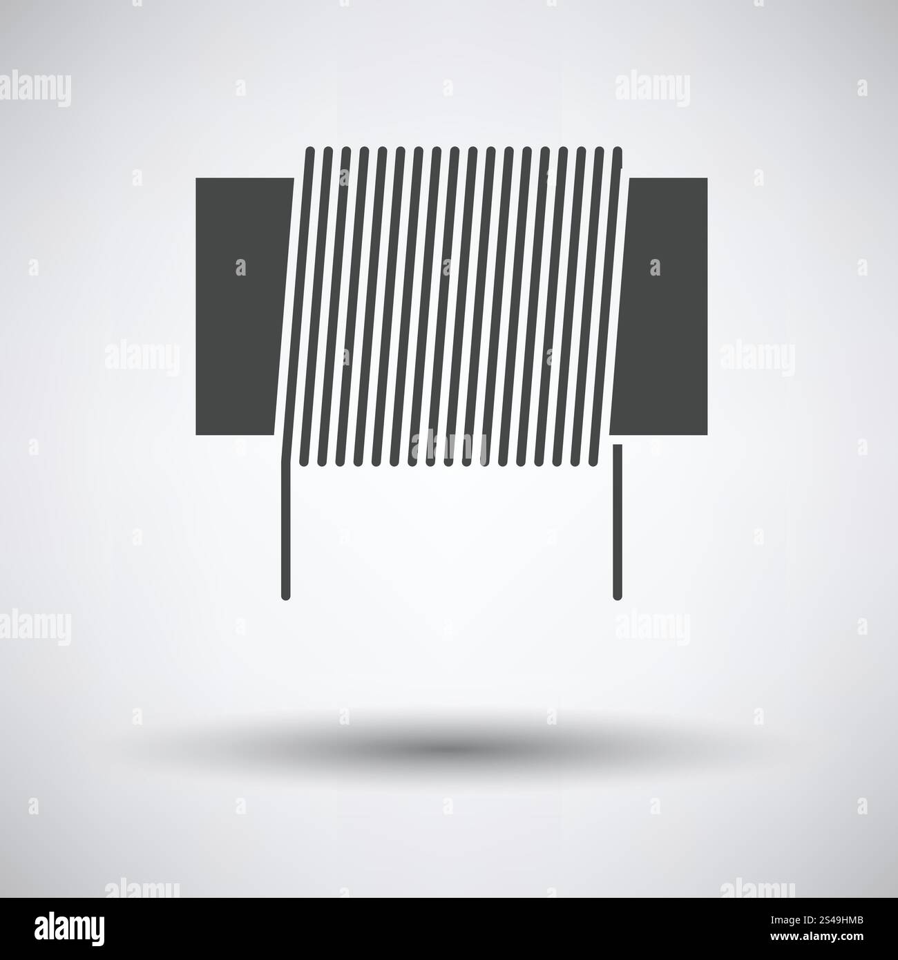 Bobina di induttanza icona su sfondo grigio con round ombra. Illustrazione Vettoriale. Illustrazione Vettoriale