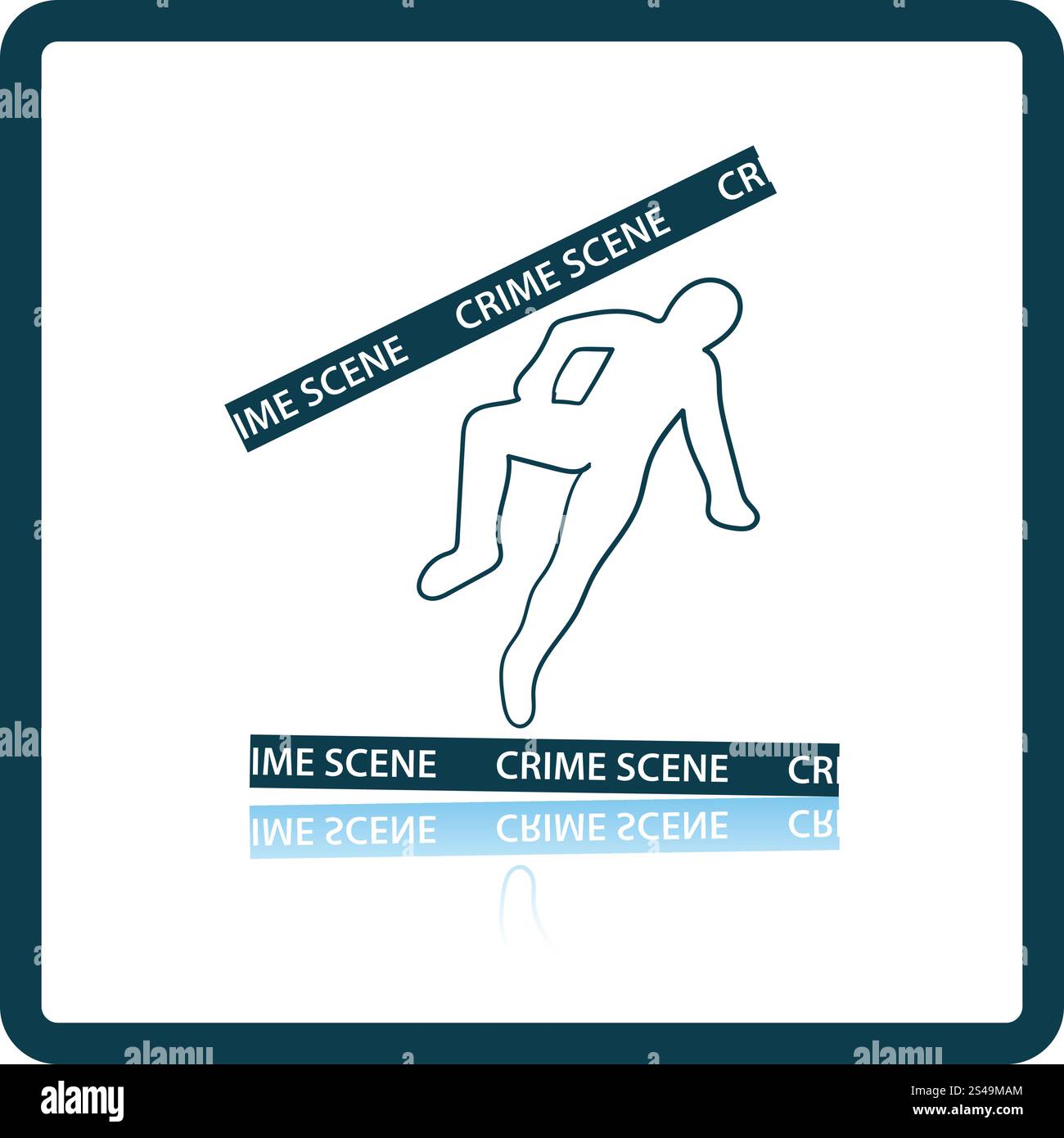 Crime Scene icona. Ombra di design di riflessione. Illustrazione Vettoriale. Illustrazione Vettoriale