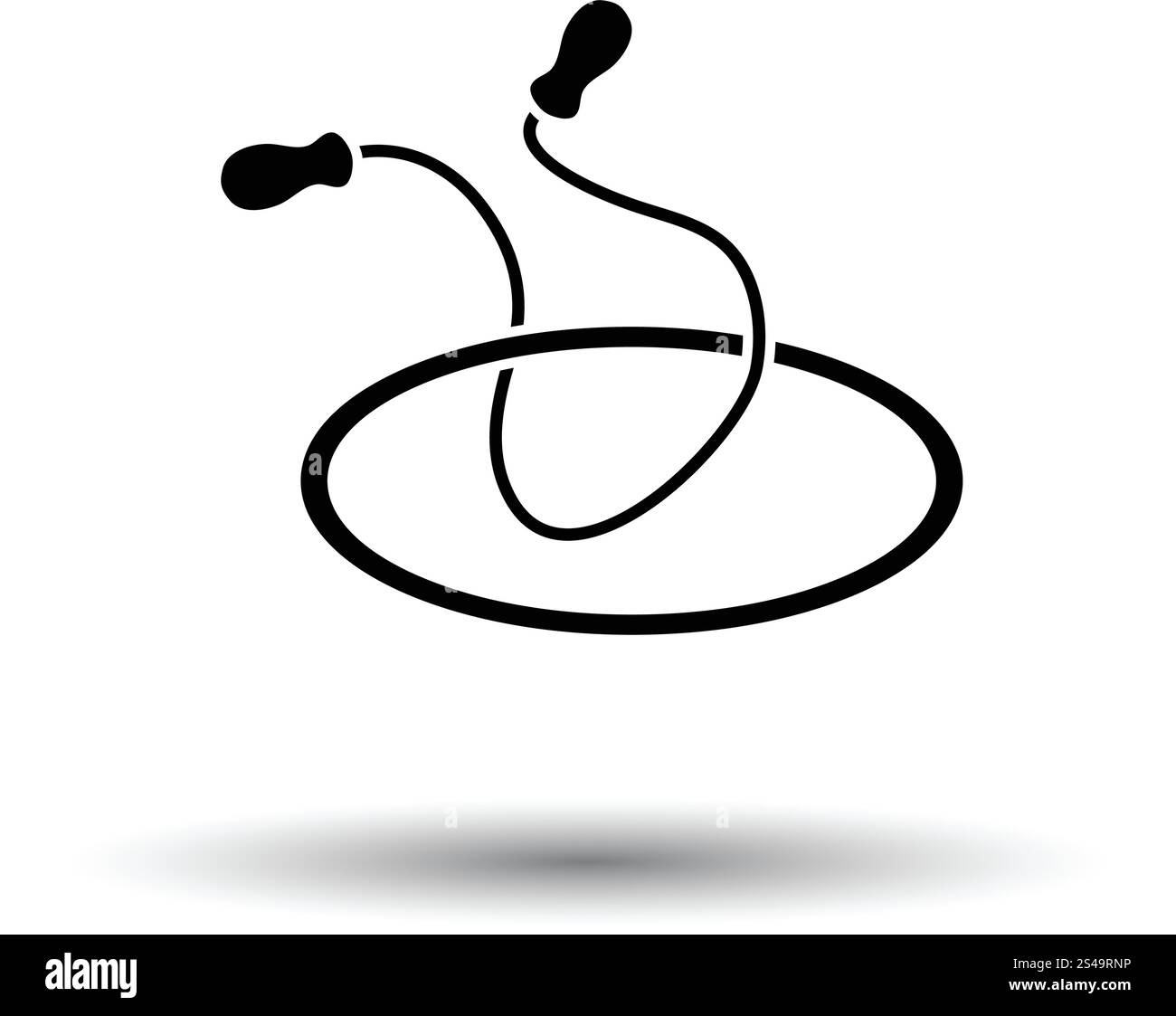 Salto con la corda e hoop icona. Sfondo bianco con ombra design. Illustrazione Vettoriale. Illustrazione Vettoriale