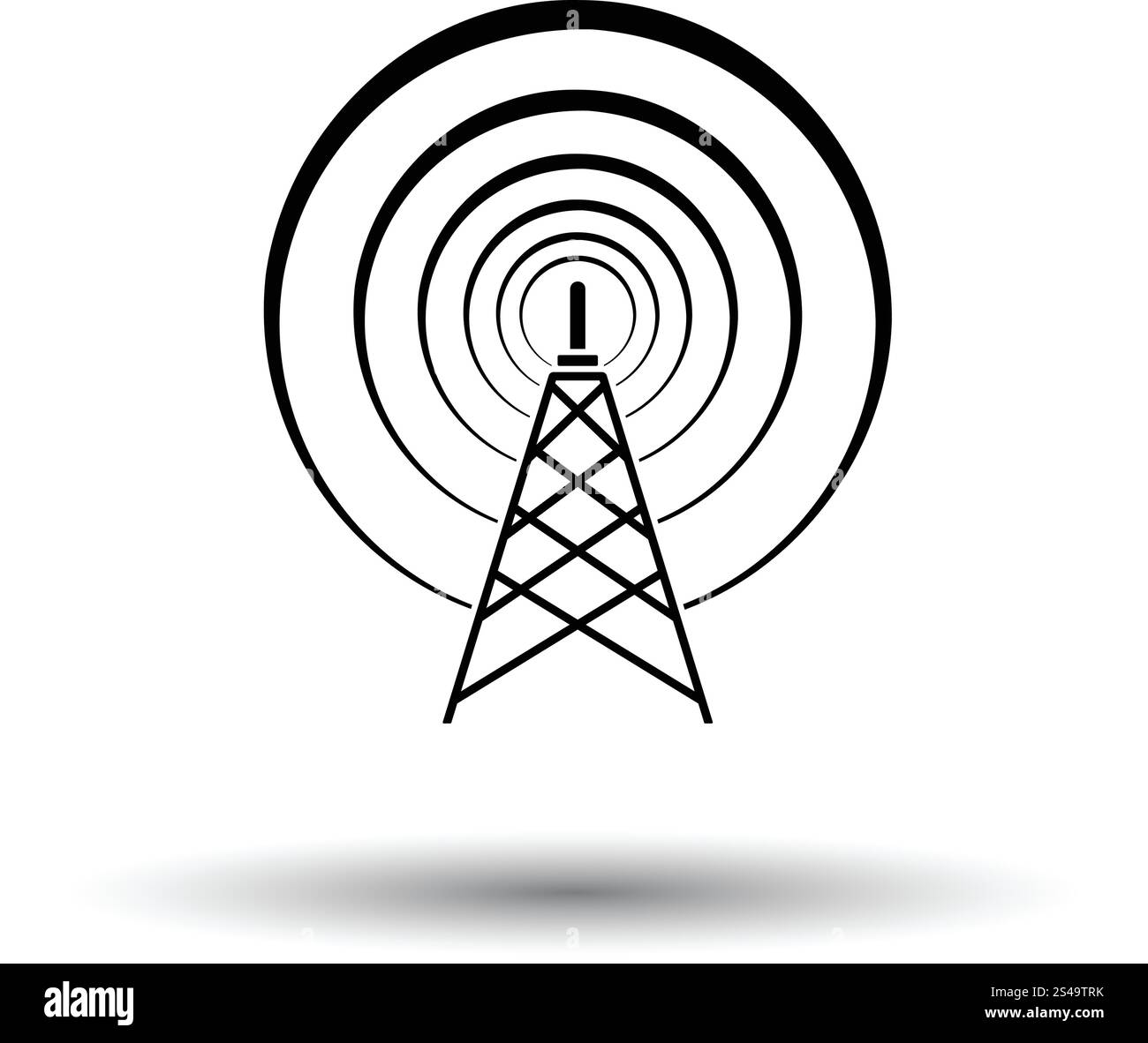 Antenna radio icona. Sfondo bianco con ombra design. Illustrazione Vettoriale. Illustrazione Vettoriale