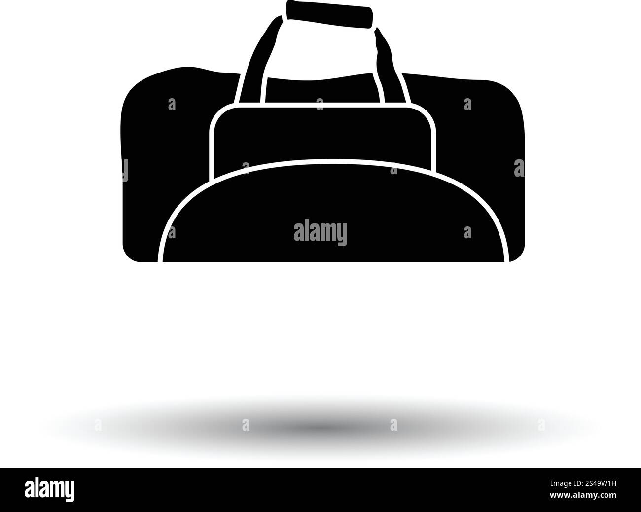 Borsa Fitness icona. Sfondo bianco con ombra design. Illustrazione Vettoriale. Illustrazione Vettoriale