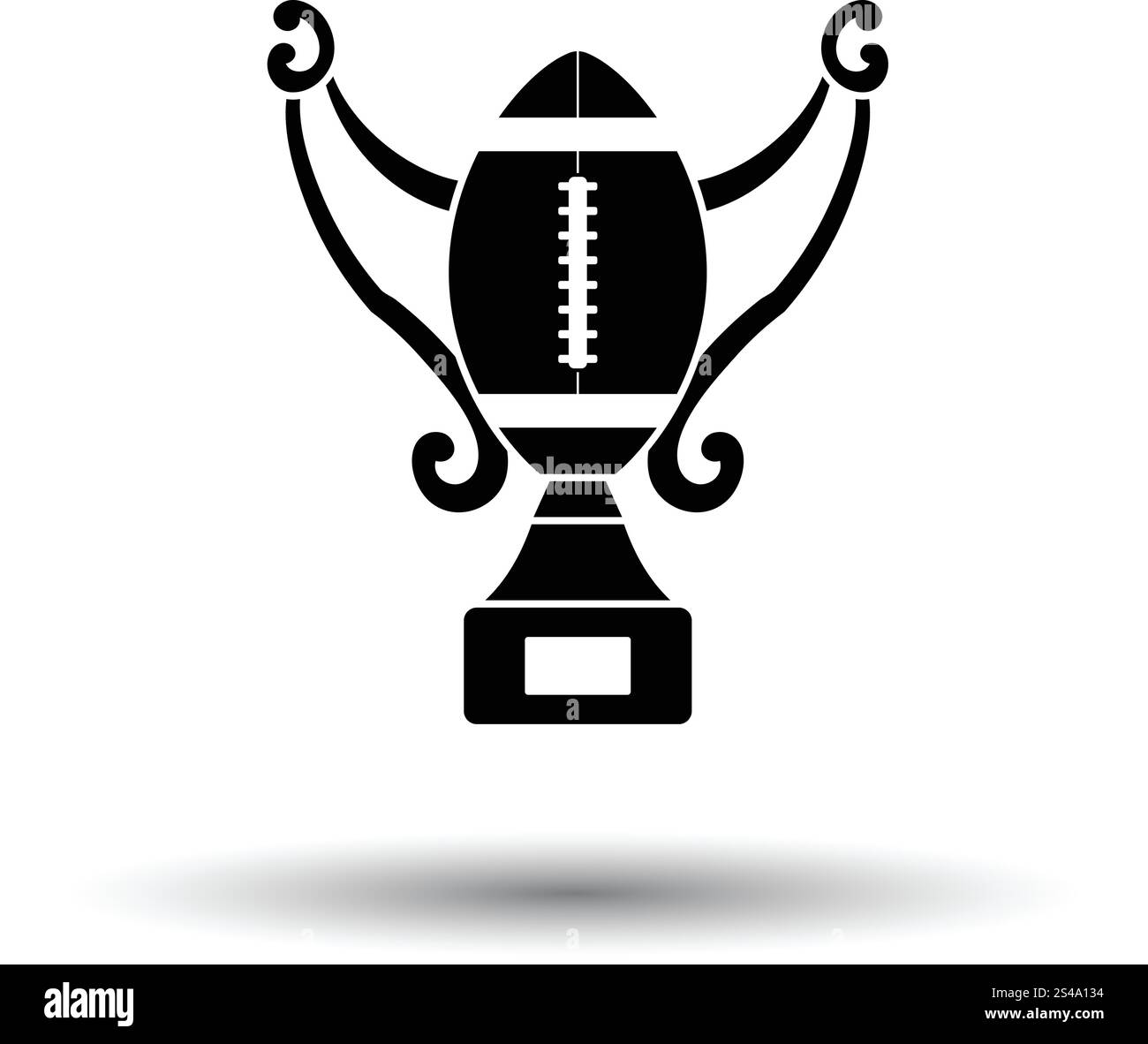 American Football cup trofeo icona. Sfondo bianco con ombra design. Illustrazione Vettoriale. Illustrazione Vettoriale