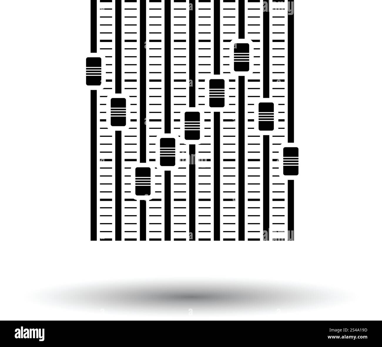 Musica equalizzatore icona. Sfondo bianco con ombra design. Illustrazione Vettoriale. Illustrazione Vettoriale