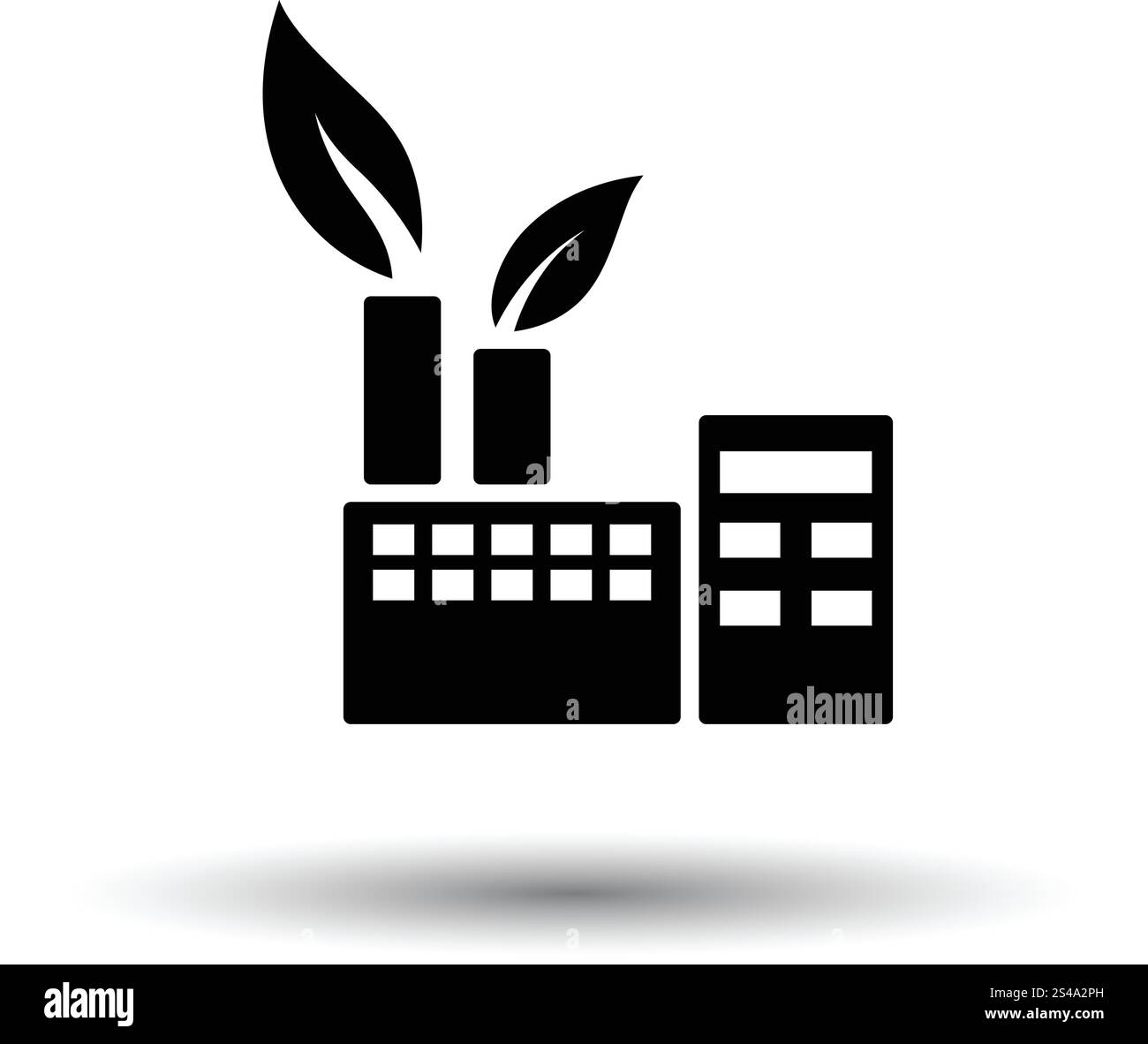 Ecologico impianto industriale icona. Sfondo bianco con ombra design. Illustrazione Vettoriale. Illustrazione Vettoriale