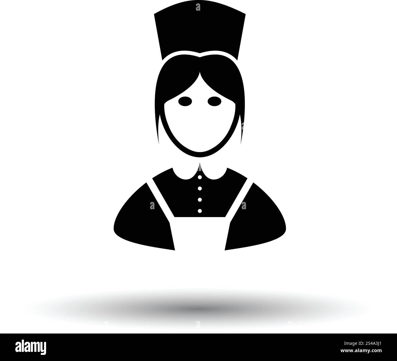 Hotel maid icona. Sfondo bianco con ombra design. Illustrazione Vettoriale. Illustrazione Vettoriale