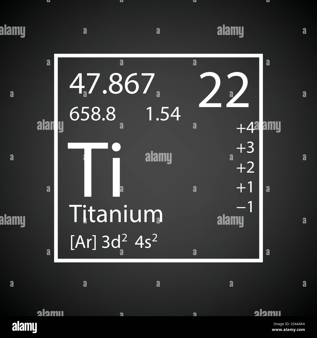 Icona di elemento di chimica. Sfondo nero con il bianco. Illustrazione Vettoriale. Illustrazione Vettoriale