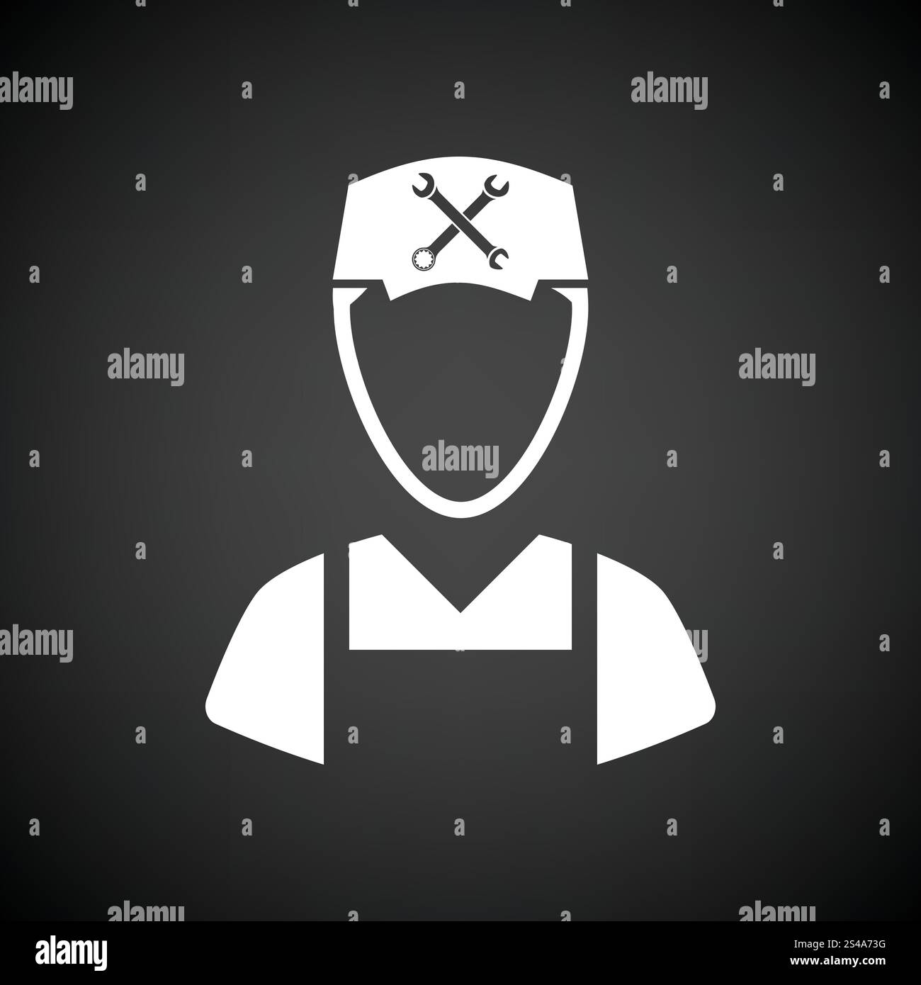 Autofficine icona. Sfondo nero con il bianco. Illustrazione Vettoriale. Illustrazione Vettoriale