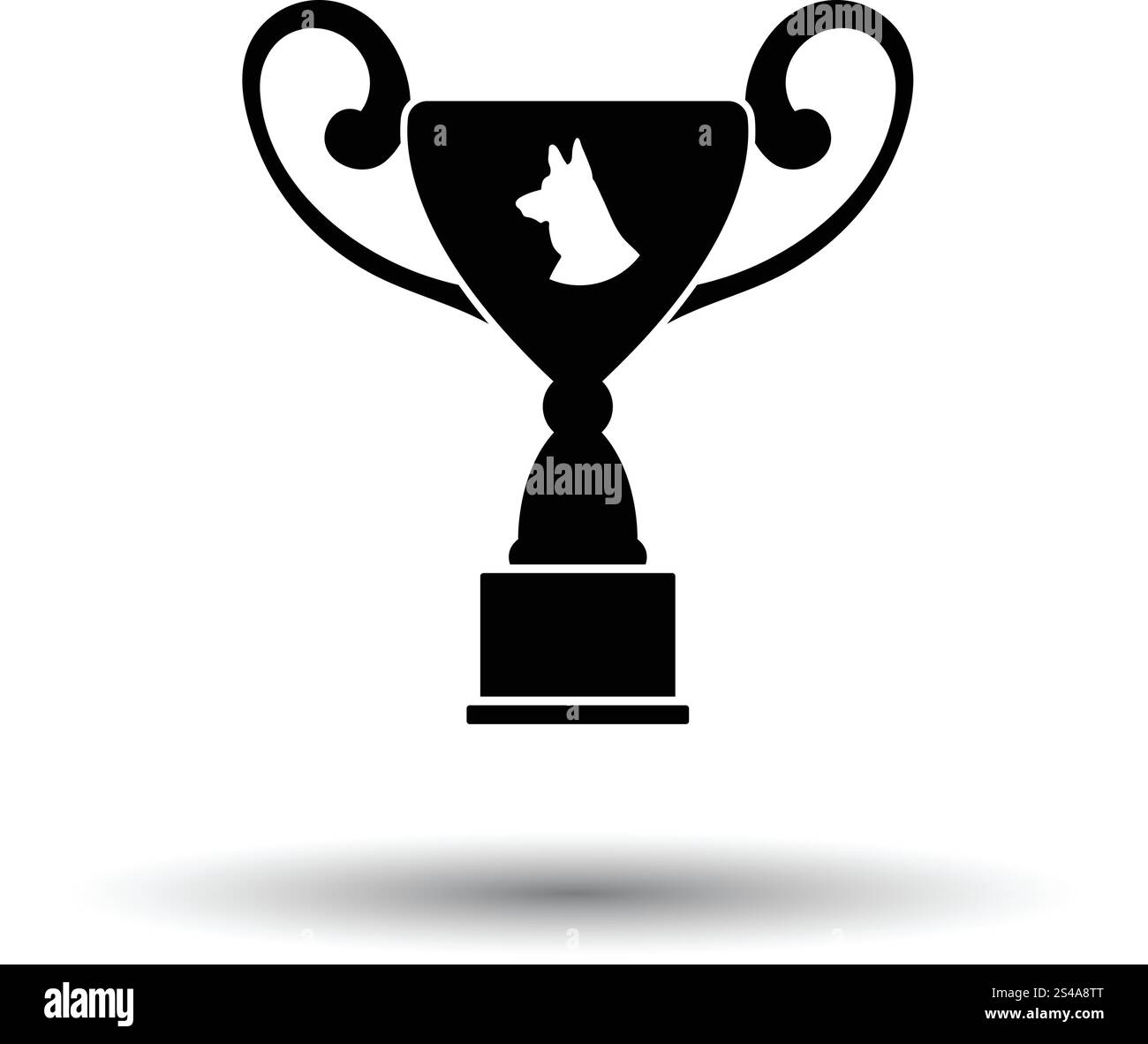 Premio cane cup icona. Sfondo nero con il bianco. Illustrazione Vettoriale. Illustrazione Vettoriale