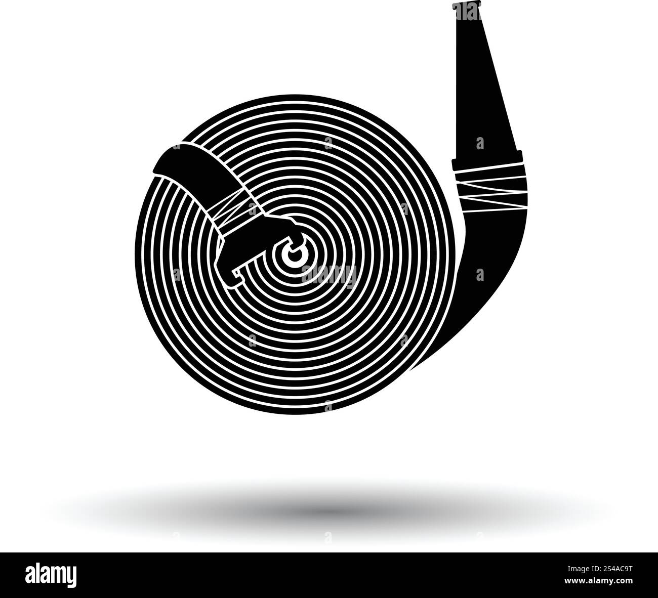 Tubo antincendio icona. Sfondo bianco con ombra design. Illustrazione Vettoriale. Illustrazione Vettoriale