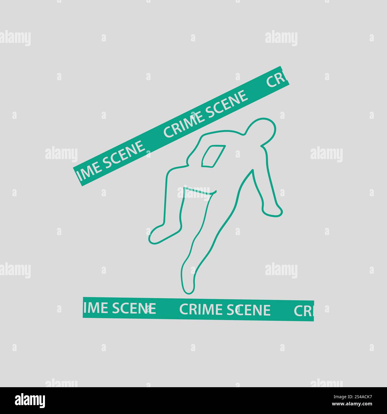 Crime Scene icona. Sfondo grigio con verde. Illustrazione Vettoriale. Illustrazione Vettoriale