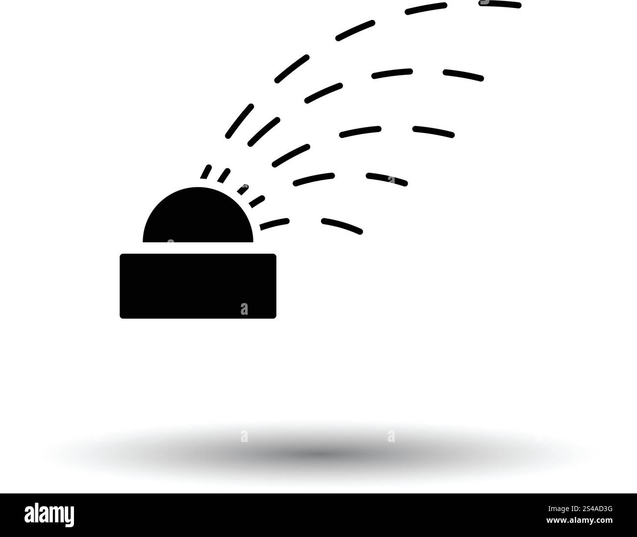 Innaffiamento automatico icona. Sfondo bianco con ombra design. Illustrazione Vettoriale. Illustrazione Vettoriale