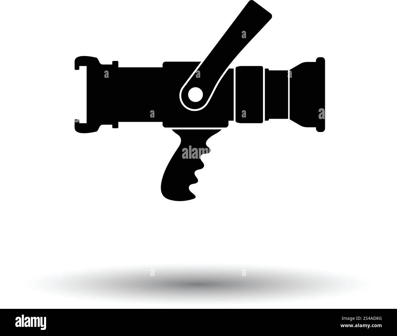 Tubo antincendio icona. Sfondo bianco con ombra design. Illustrazione Vettoriale. Illustrazione Vettoriale