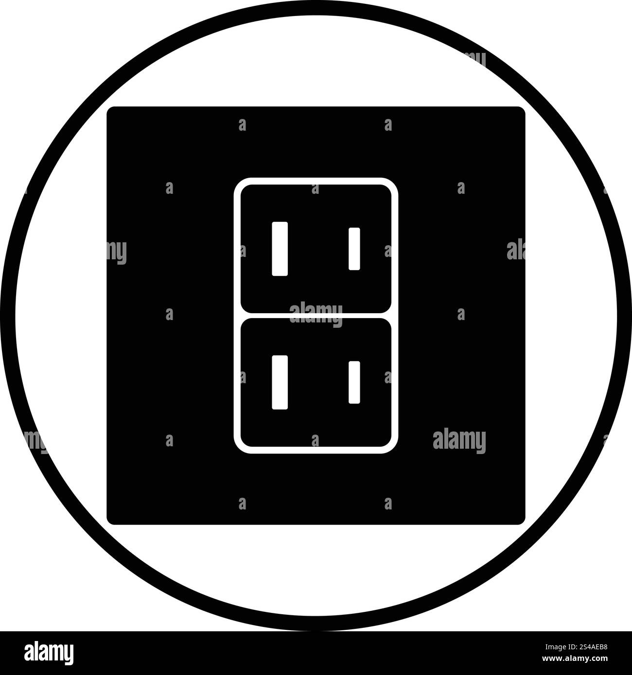 In Giappone la presa elettrica e la relativa icona. Cerchio sottile design. Illustrazione Vettoriale. Illustrazione Vettoriale