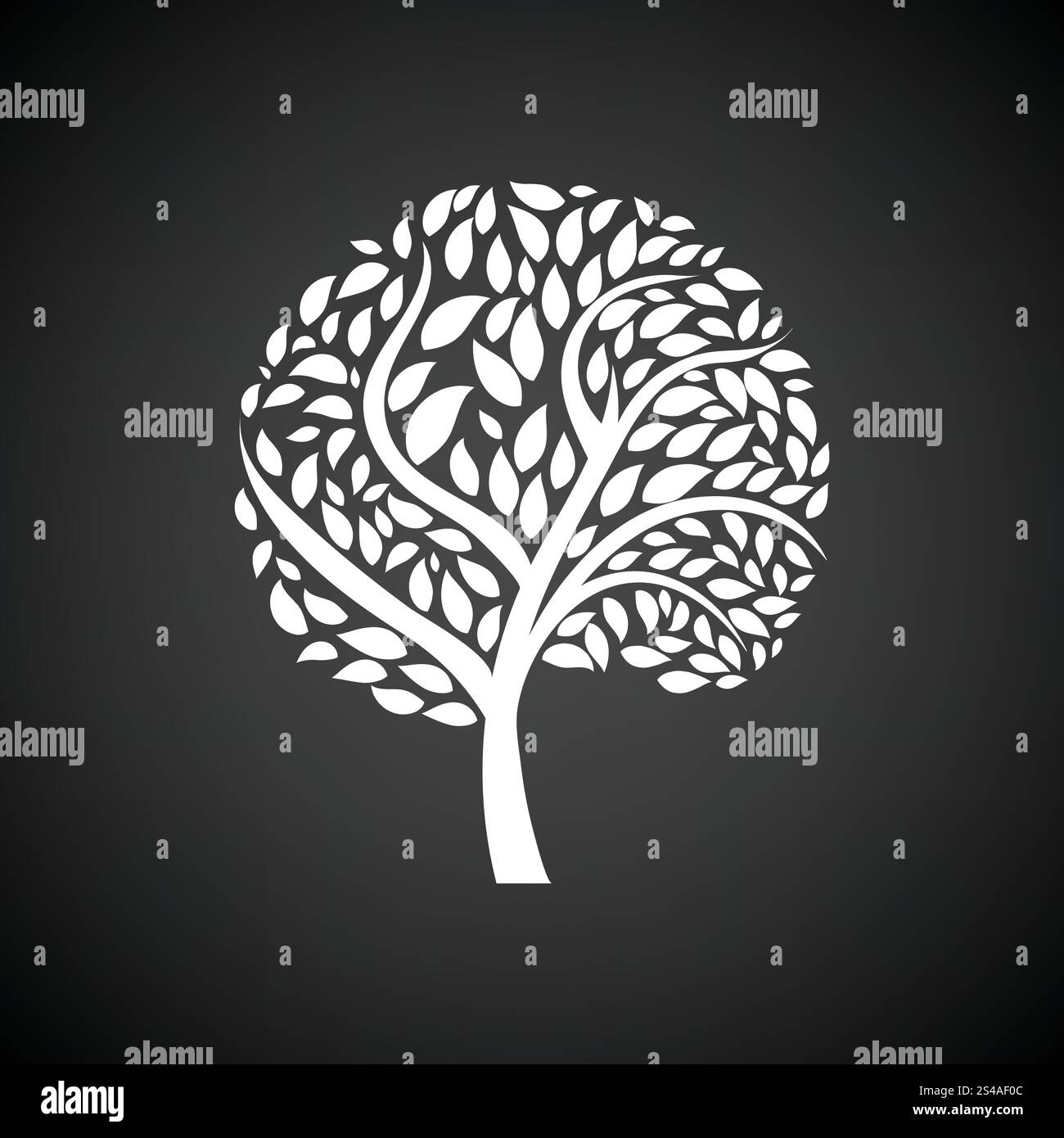 Struttura ecologica lascia icona. Sfondo nero con il bianco. Illustrazione Vettoriale. Illustrazione Vettoriale