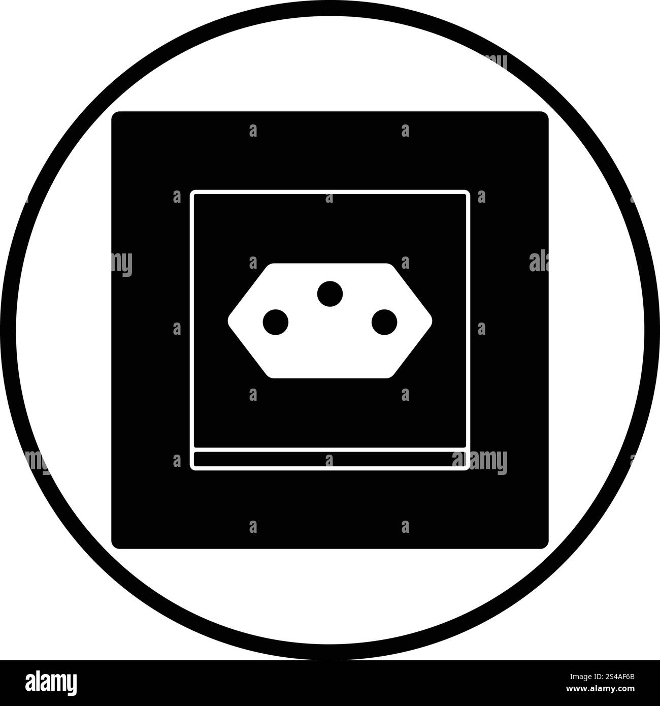 In Svizzera la presa elettrica e la relativa icona. Cerchio sottile design. Illustrazione Vettoriale. Illustrazione Vettoriale