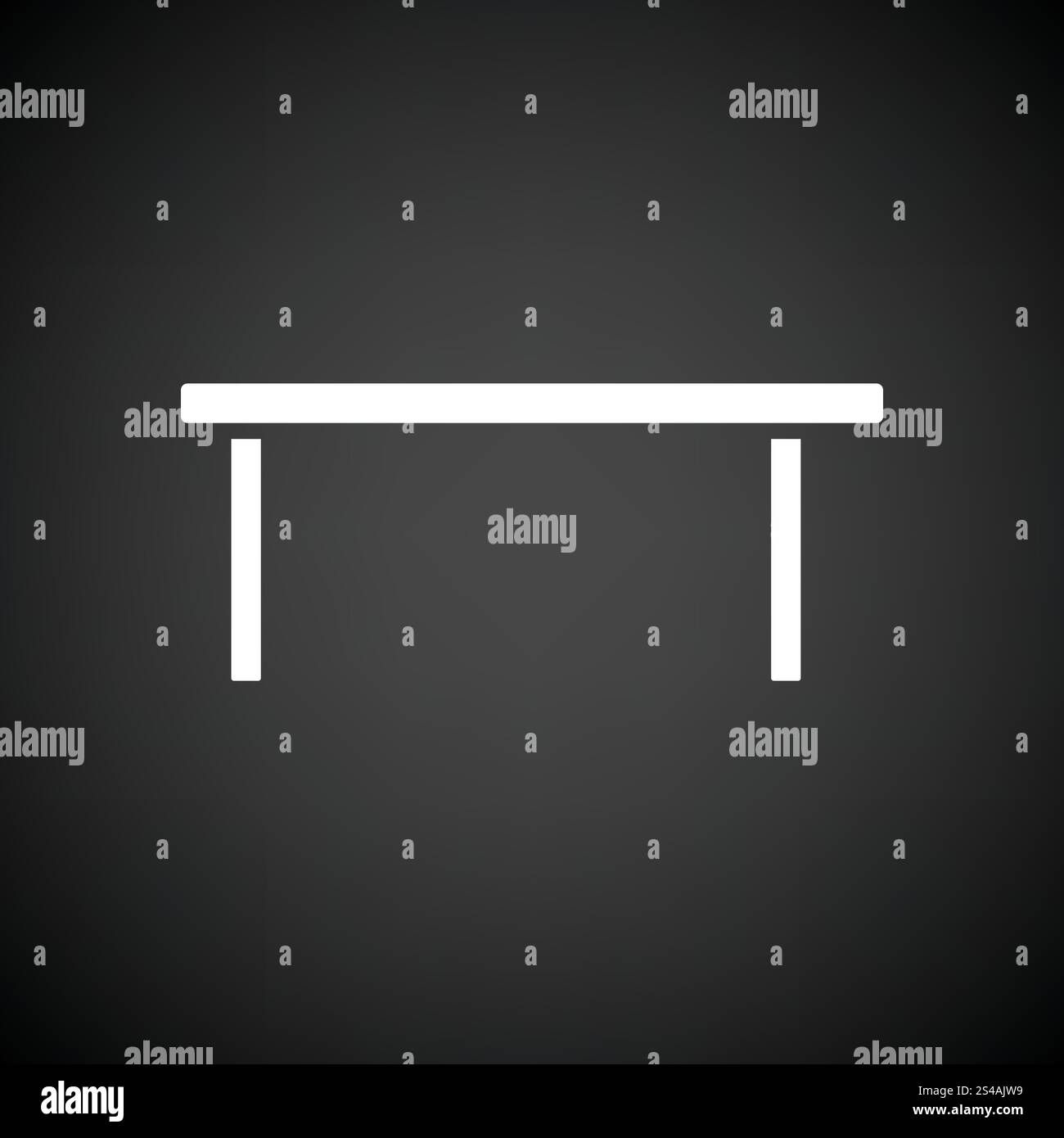Tavolino icona. Sfondo nero con il bianco. Illustrazione Vettoriale. Illustrazione Vettoriale