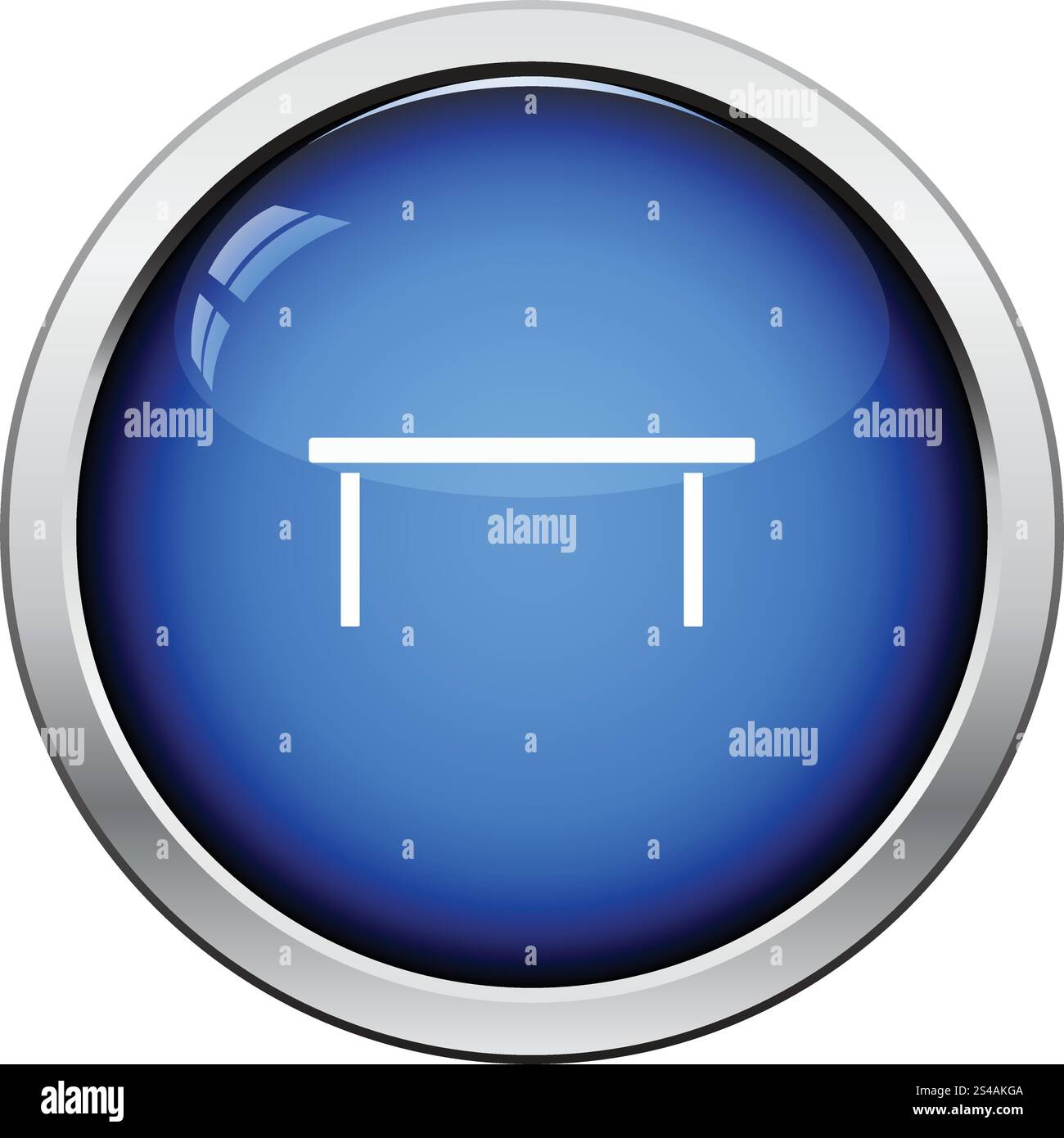 Tavolino icona. Pulsante lucido design. Illustrazione Vettoriale. Illustrazione Vettoriale