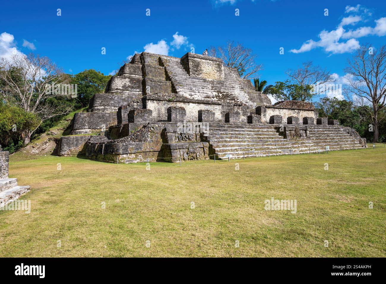 Altun ha, distretto del Belize, Belize: Tempio degli altari in muratura, noto anche come tempio del Dio del sole nel sito archeologico Maya di Altun ha. Foto Stock