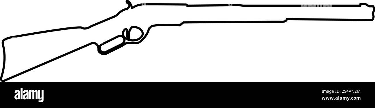 Icona nera del fucile . Illustrazione Vettoriale