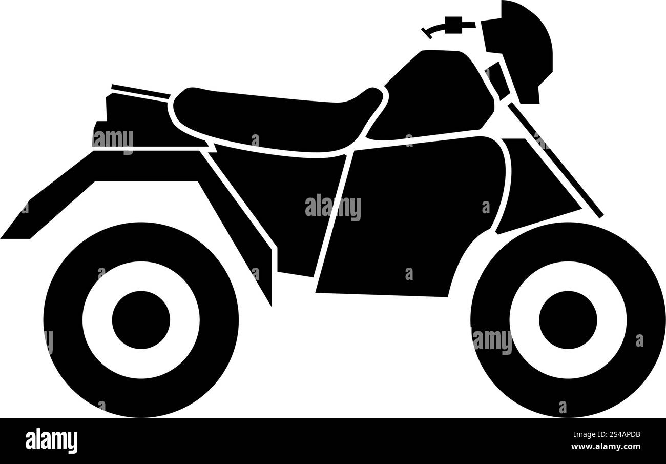 Moto ATV su quattro ruote è icona nera . Stile semplice... Moto ATV su quattro ruote è icona nera . Illustrazione Vettoriale