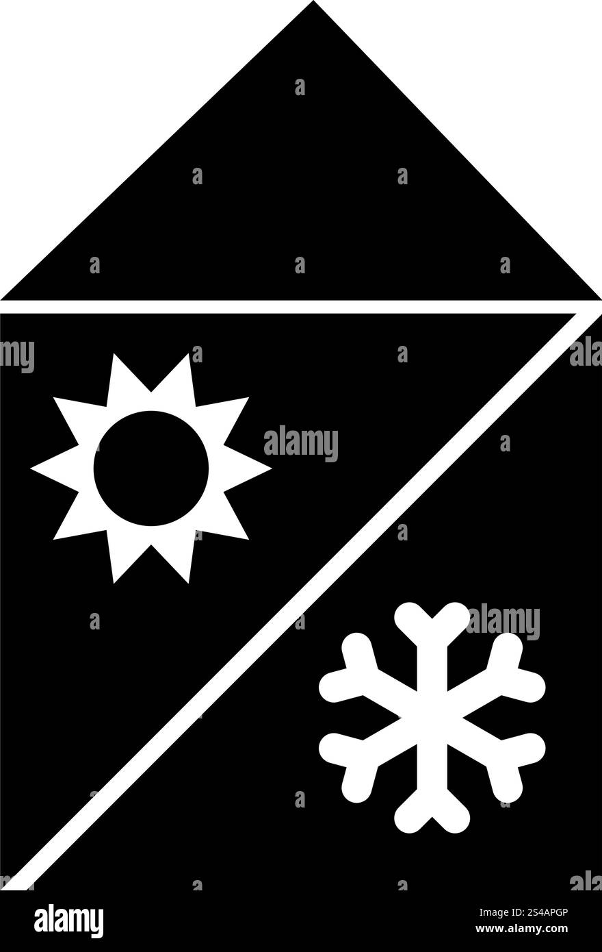 Icona del sistema di riscaldamento e raffreddamento domestico . Illustrazione Vettoriale Icona del sistema di riscaldamento e raffreddamento domestico . Illustrazione Vettoriale