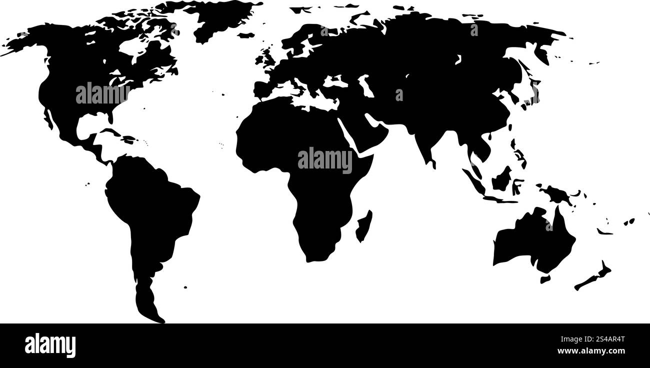 Mappa del mondo è un'icona nera . Stile semplice... Mappa del mondo è un'icona nera . Illustrazione Vettoriale