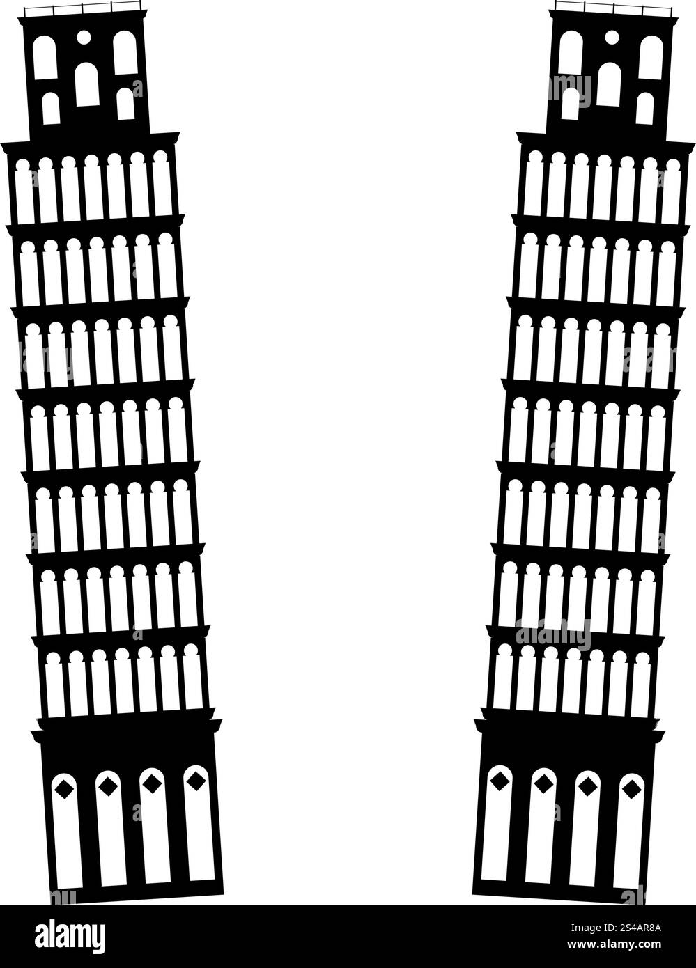 Torre di Pisa è un'icona nera. Stile semplice... Torre di Pisa è un'icona nera. Illustrazione Vettoriale