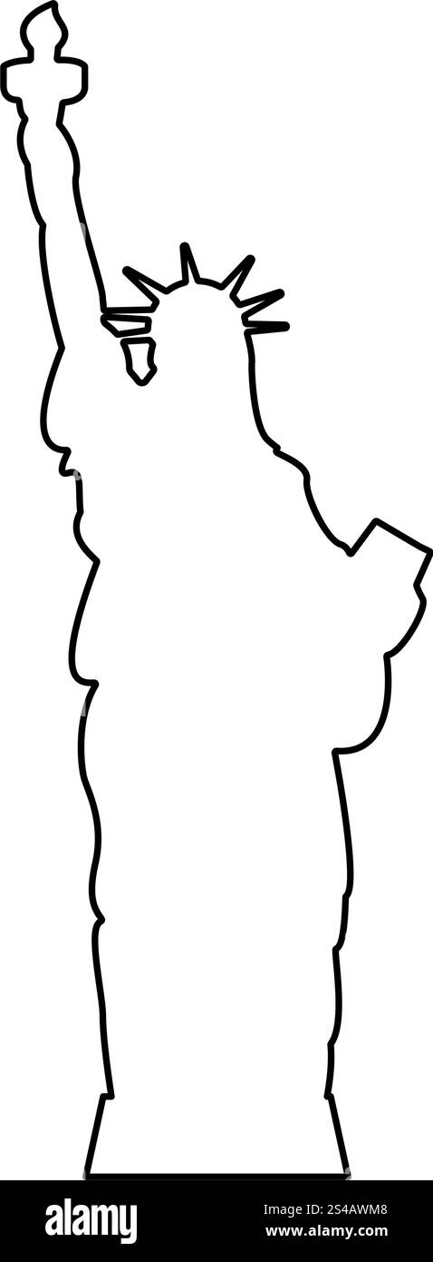 Statua della Libertà icona . Illustrazione Vettoriale