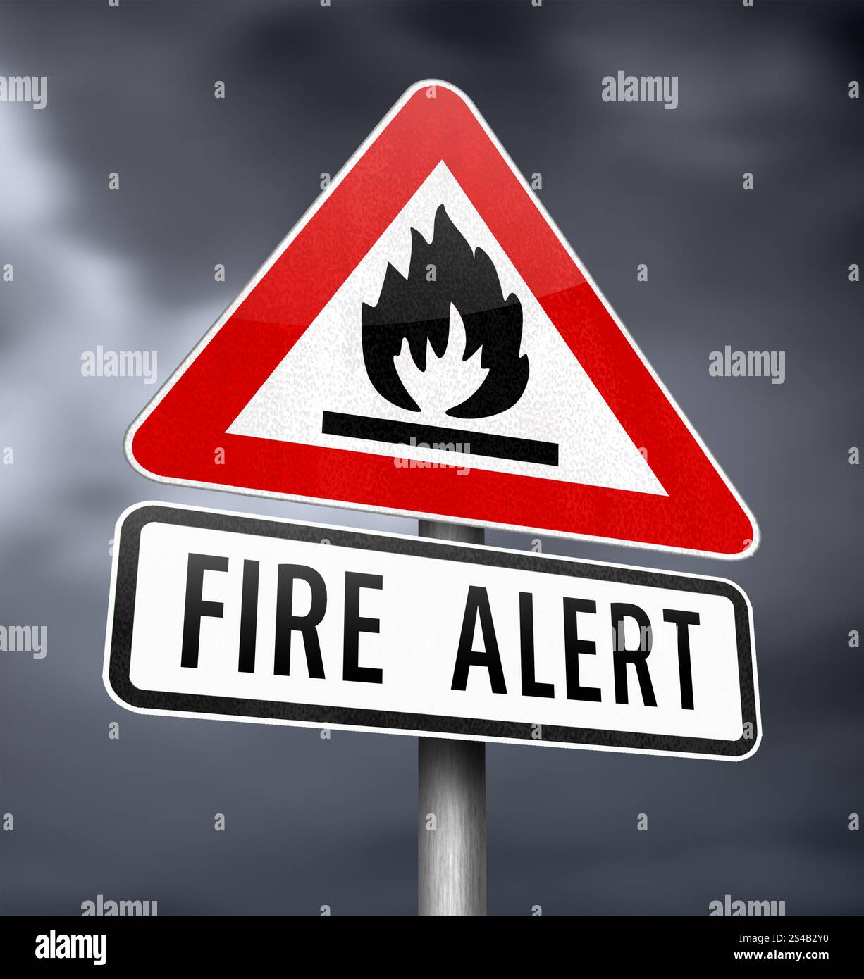 Segnale stradale antincendio Foto Stock