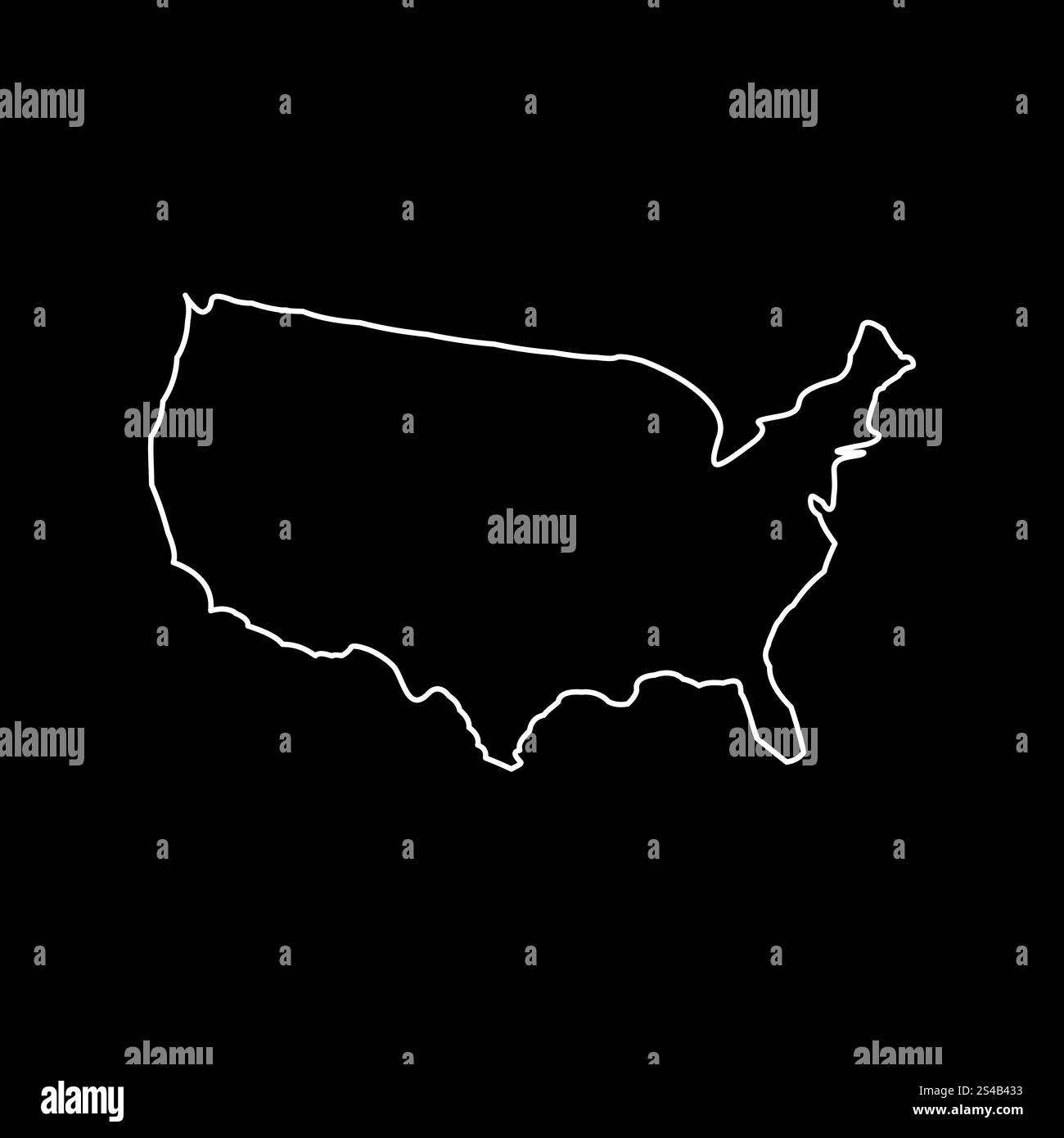 Icona Mappa dell'America . Illustrazione Vettoriale