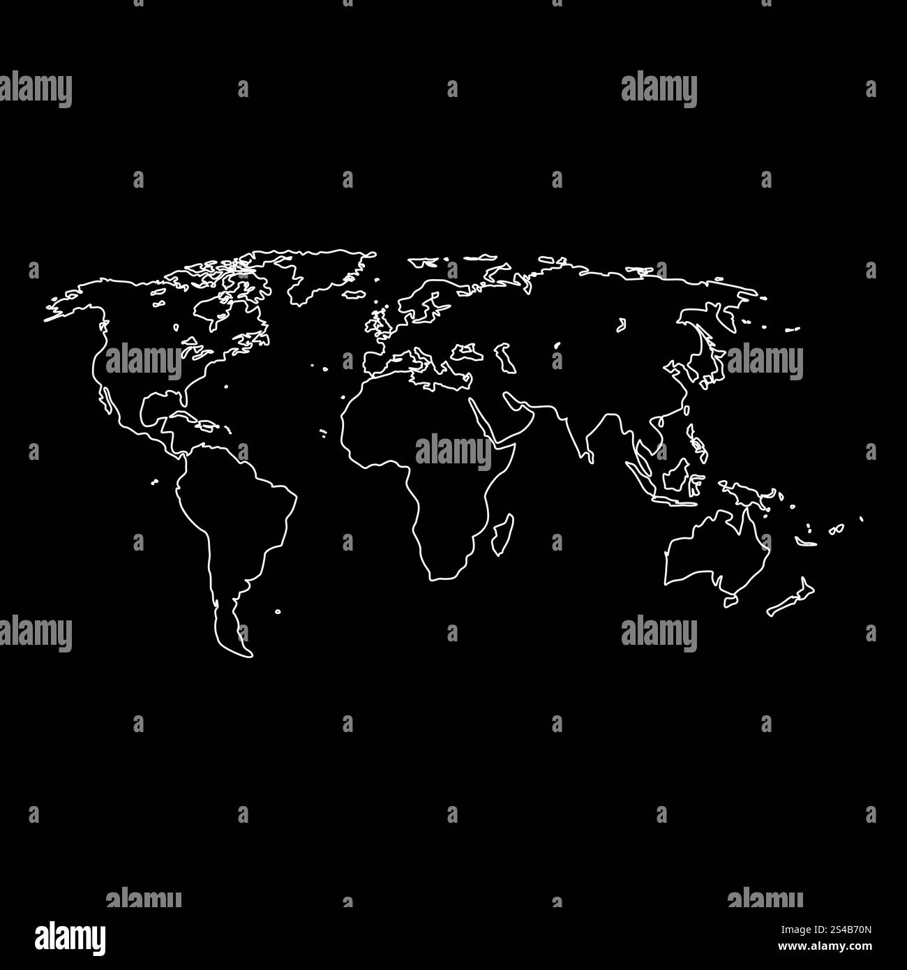 Icona bianca della mappa del mondo . Illustrazione Vettoriale