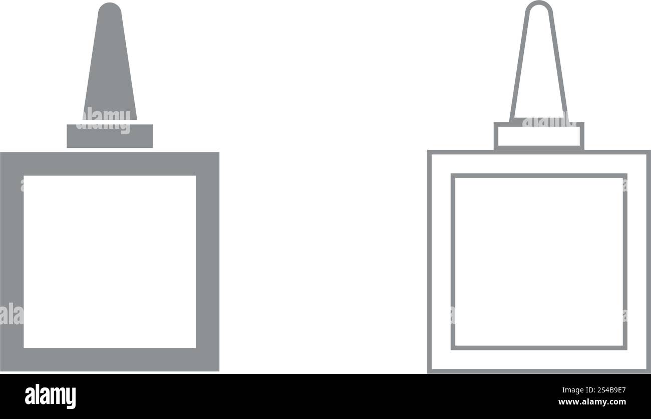 Icona Incolla set grigio . Illustrazione Vettoriale