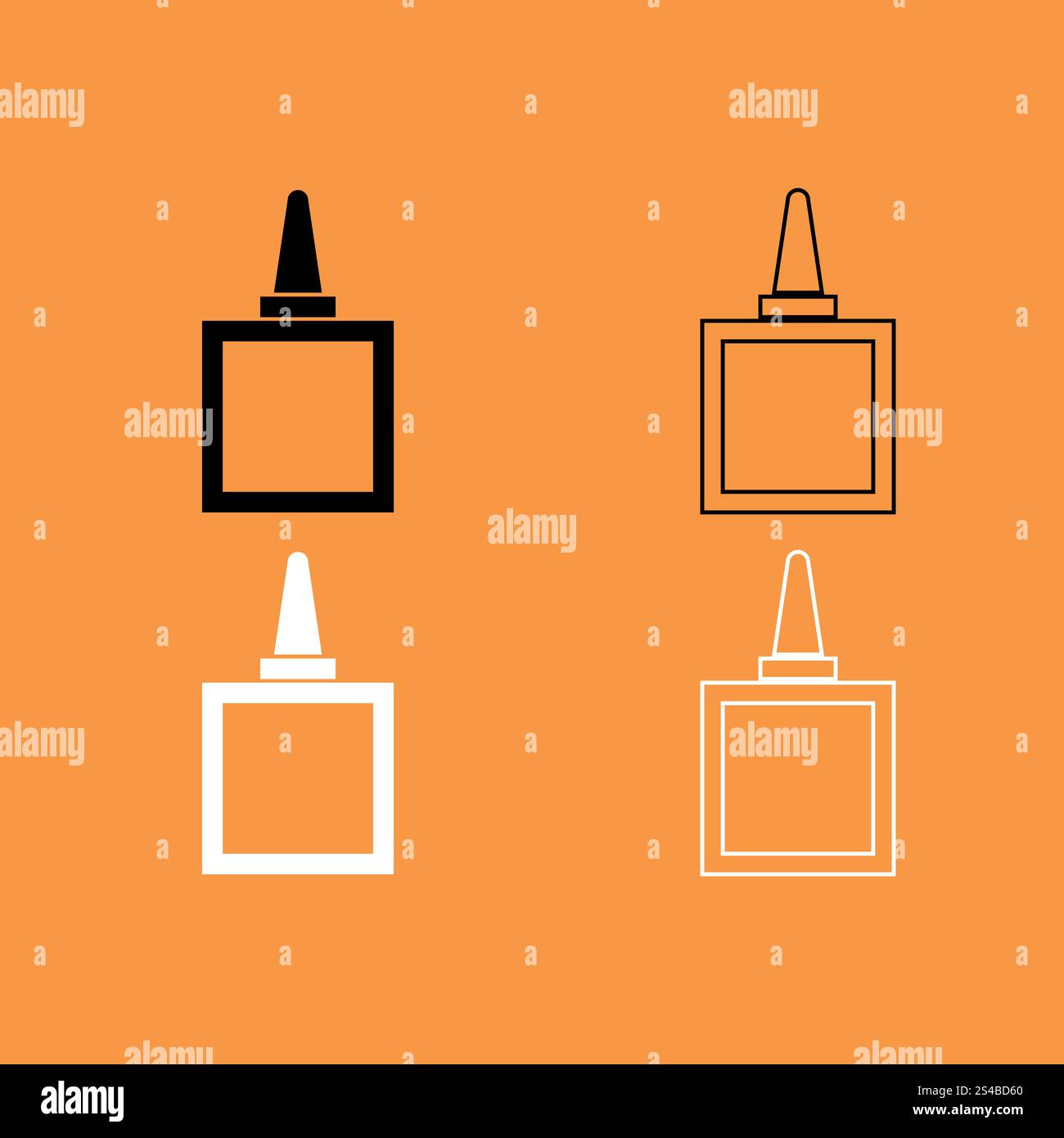 Incolla l'icona del set in bianco e nero . Illustrazione Vettoriale