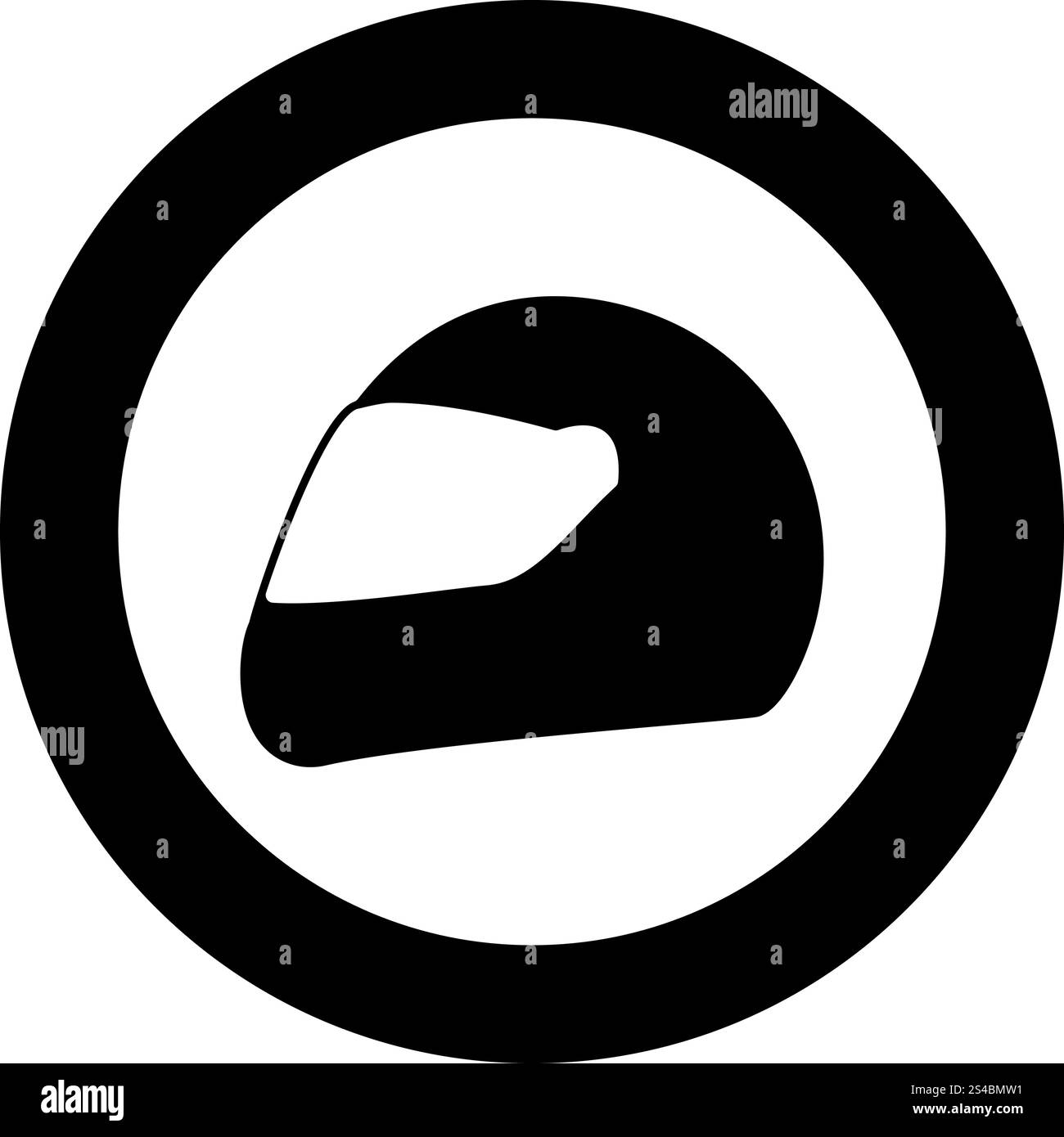 Casco da corsa icona colore nero nel cerchio o round illustrazione vettoriale Illustrazione Vettoriale