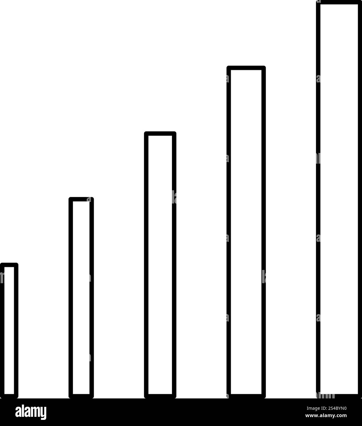 La crescita icona del grafico di colore nero illustrazione vettoriale di tipo piatto contorno Illustrazione Vettoriale