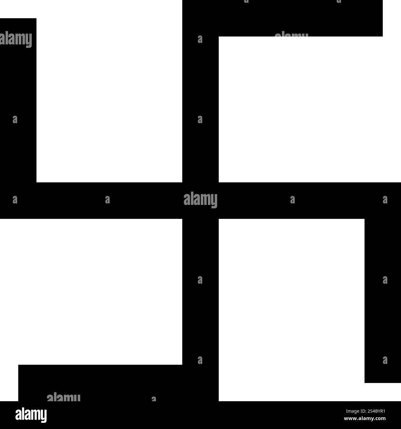 Icona Swastika fylfot di colore nero Illustrazione Vettoriale